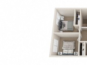 Coleridge Town Home Three Bedroom Floor Plan Coleridge Town Home Three Bedroom Floor Plan at Fairlane Woods Apartments, Dearborn, MI, 48126